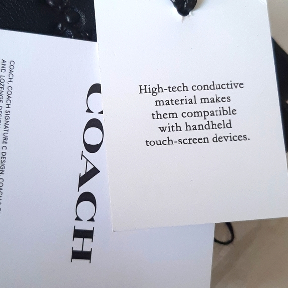 Coach Basic Leather Tech Gloves CM330 *NWT* - Picture 5 of 8